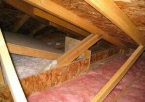 attic crawl space with insulation